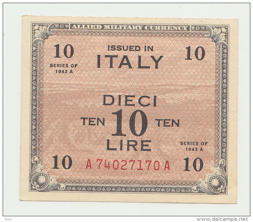 Italy 10 Lire 1943 XF++ AUNC P M19a M19 A - Allied Occupation WWII