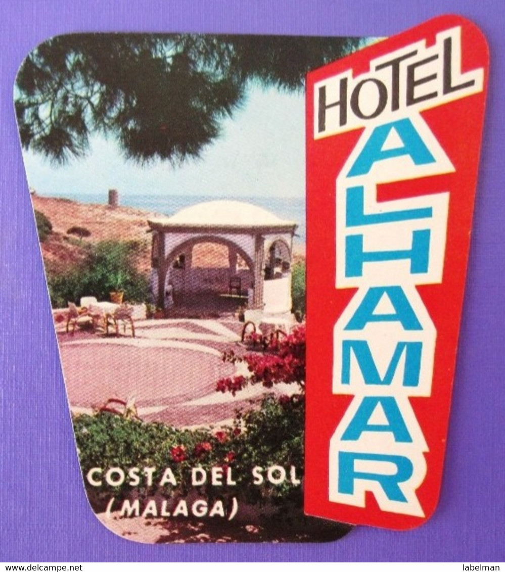 HOTEL PENSION RESIDENCIA HOSTAL ALHAMBRA MALAGA COSTA SOL SPAIN LUGGAGE LABEL ETIQUETTE AUFKLEBER DECAL STICKER Madrid - Hotel Labels