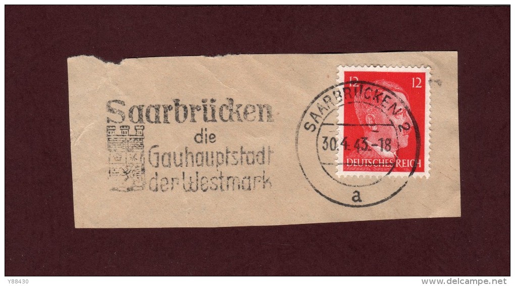 712 De 1941/43 - SAARBRÜCKEN - SARREBRUCH - Cachet Du  30-4-1943 - Empire 1933/1945. 3 ème Reich - Guerre De 1939-45