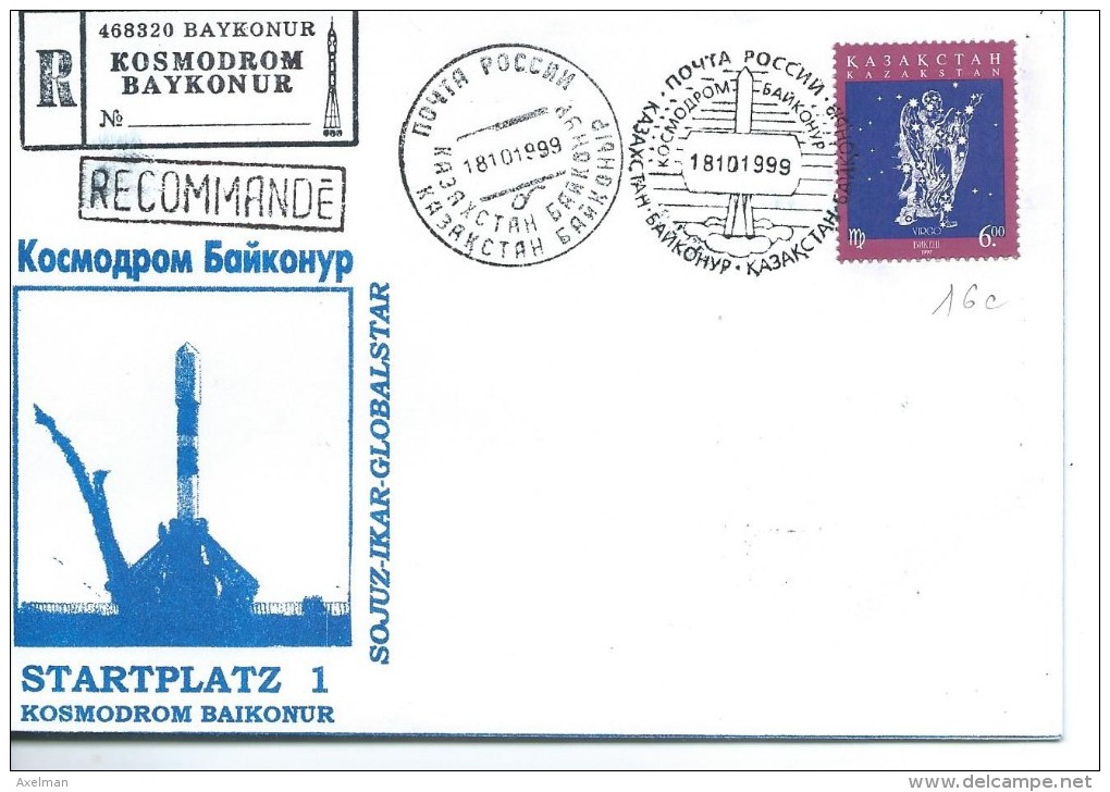 KOSMODROM BAYKONUR: Enveloppe 18-10-1999 - Russia & USSR