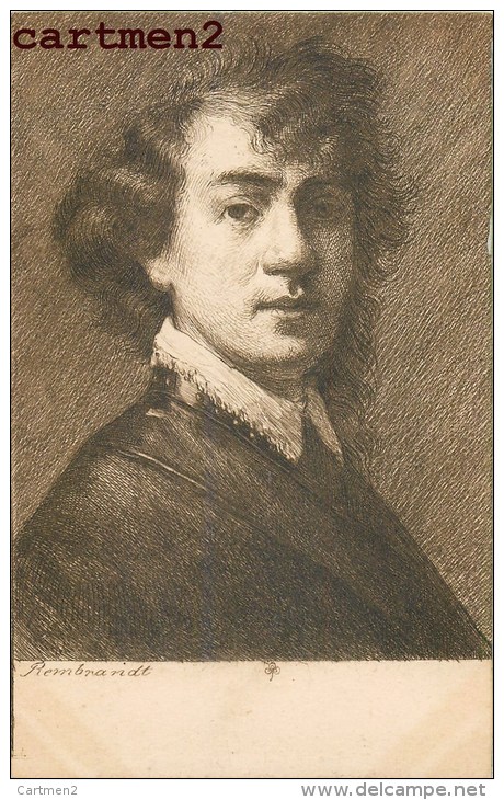 PORTRAIT DU PEINTRE REMBRANDT PEINTRE GRAVEUR DESSINATEUR GRAVURE 1900 VIENNA PAINTER - Artiesten