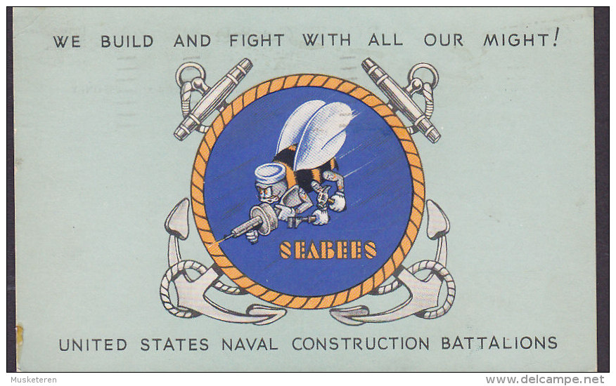 #PL United States PPC United States Naval Construction Battalions "Seabees" U.S. NAVY 1943 RIDGEWOOD New Jersey 2 Scans - Guerra 1939-45