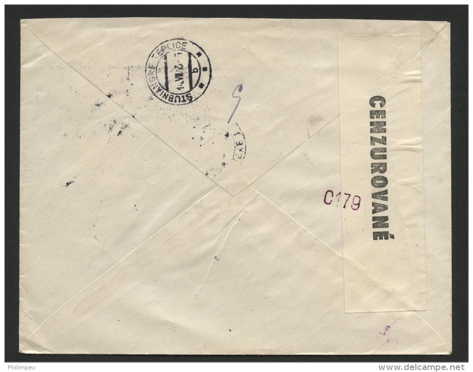 SLOVAKIA, AIRPOST COVER 1943 FROM Stubnanskie Teplice TO PRATTELN SWITZERLAND - Briefe U. Dokumente