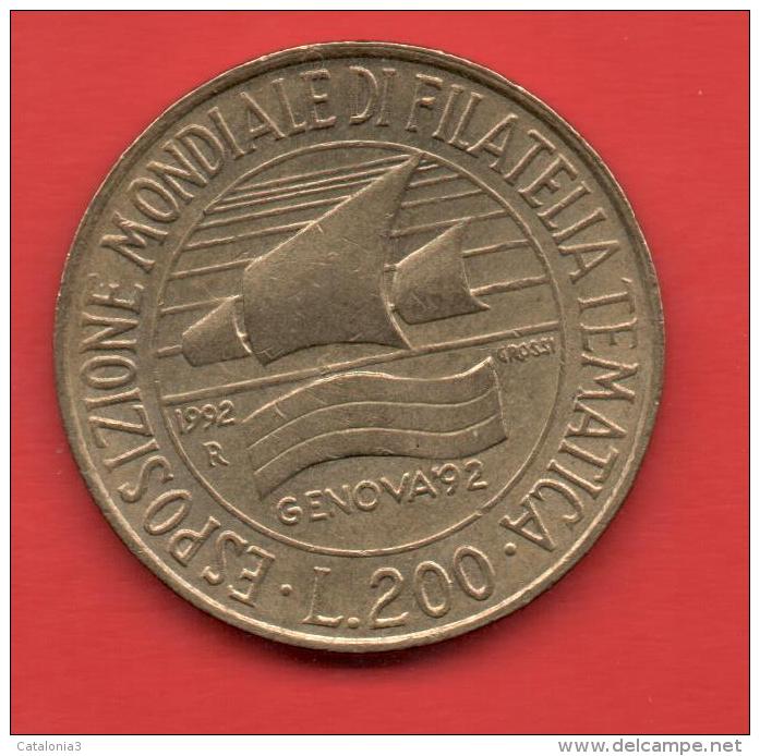 ITALIA - 200 Liras 1992  KM151  - Exposicion Filatelica - Gedenkmünzen