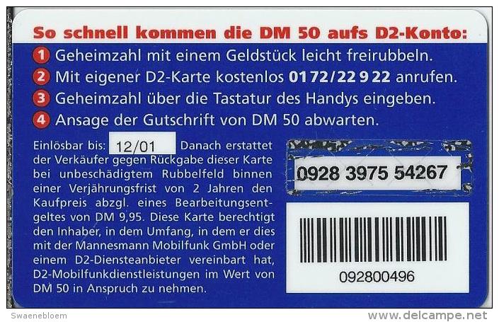 Telefonkarte.- Duitsland. D2-CallNow - 50 DM. - D2 Mannesmann. Debitel. Fun Für´s Handy ! Skiër. 2 Scans - [2] Prepaid