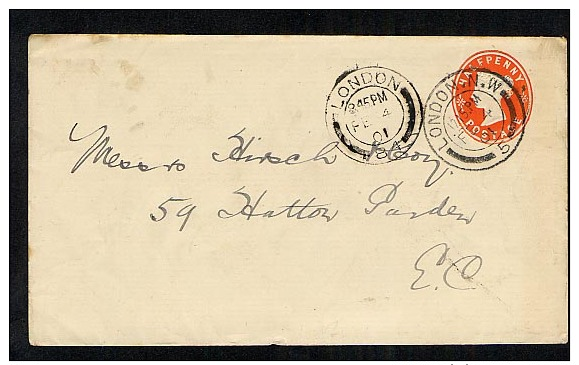 GB 1900 Postal Stationery ½d Envelope EP38 137x80 Flap On Right Used London NW (R593) - Luftpost & Aerogramme