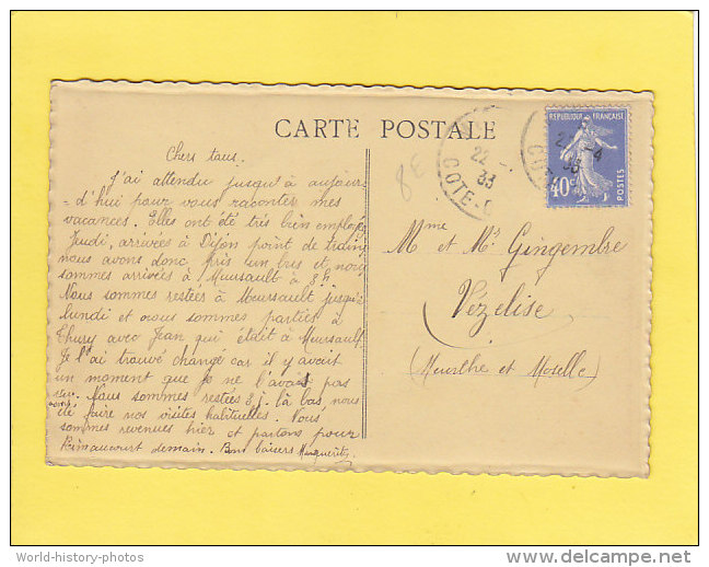 CPA -  MEURSAULT - Place De L´hotel De Ville - Carte Sépia Dentelée - Meursault