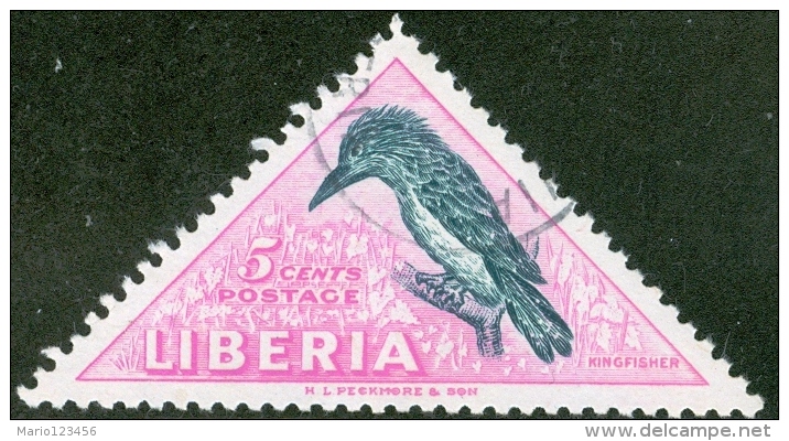 LIBERIA, FAUNA, UCCELLI, BIRDS, 1953, FRANCOBOLLO USATO, Scott 344, YT 321 - Liberia