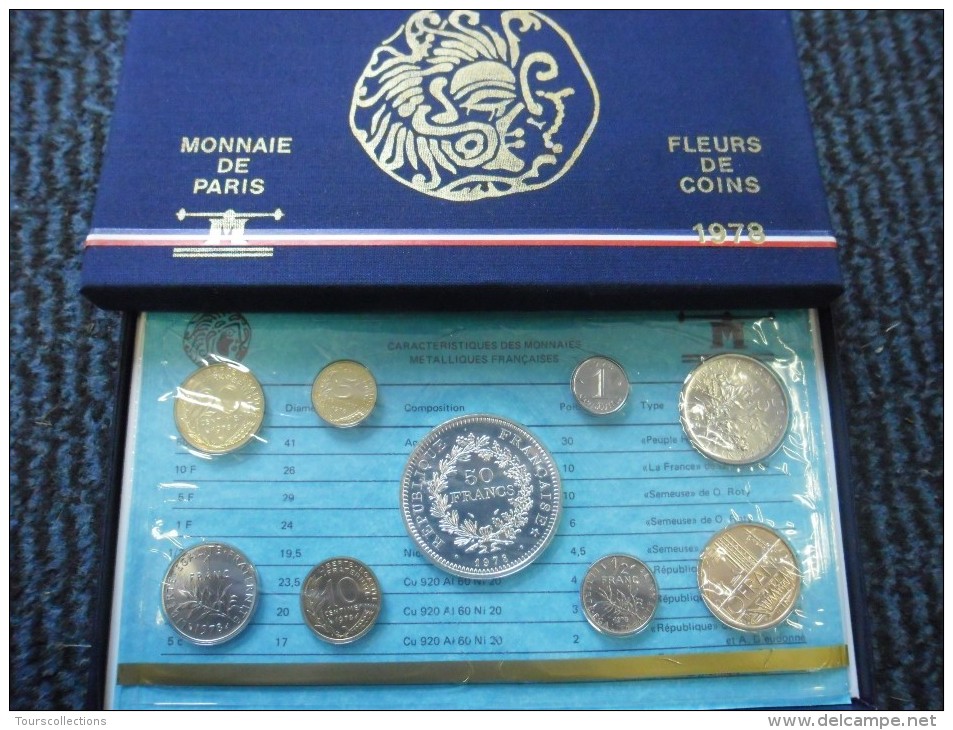 COFFRET BU FRANCE 1978 FDC OFFICIEL DE LA MONNAIE DE PARIS Dont La 50 Francs En Argent - Autres & Non Classés