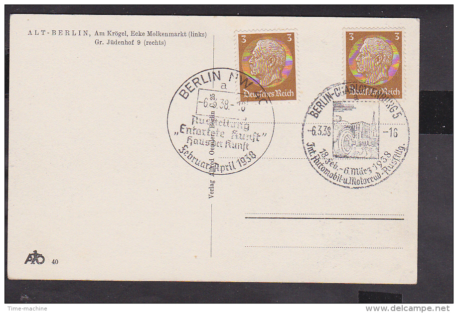 Postkarte Berlin Am Krögel , Gr.Jüdenhof  2 Sonderstempel 1938 - Briefe U. Dokumente