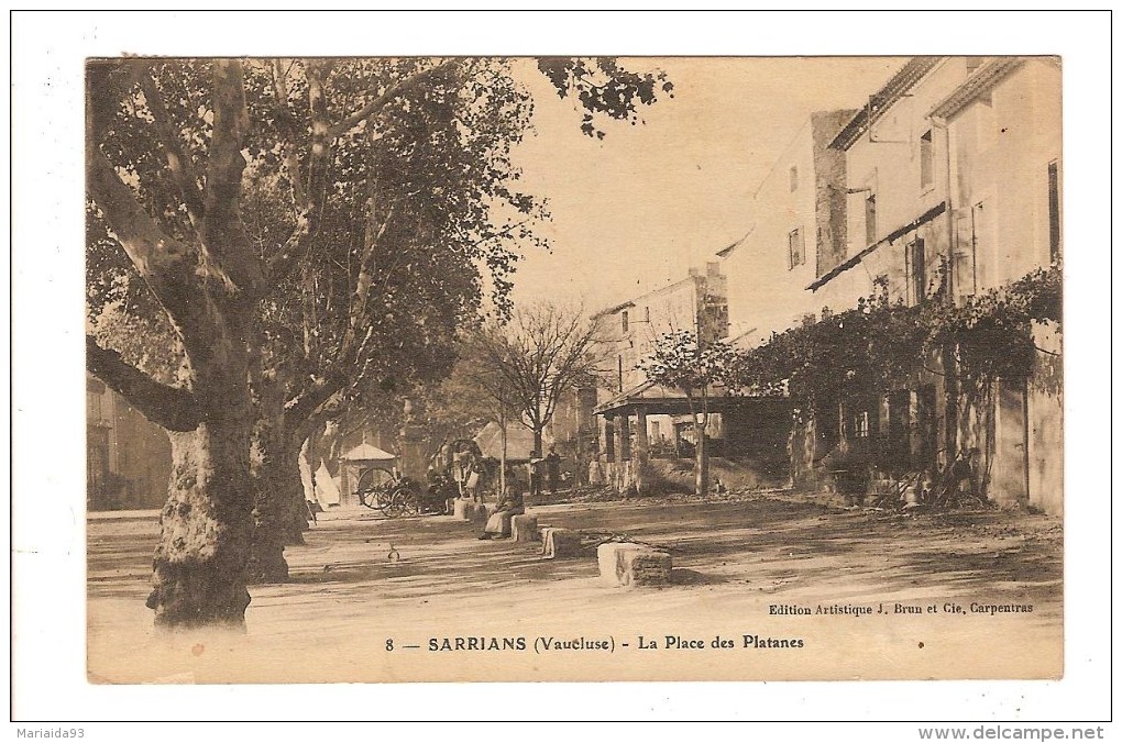 SARRIANS - VAUCLUSE - LA PLACE DES PLATANES - REMOULEUR - Sarrians