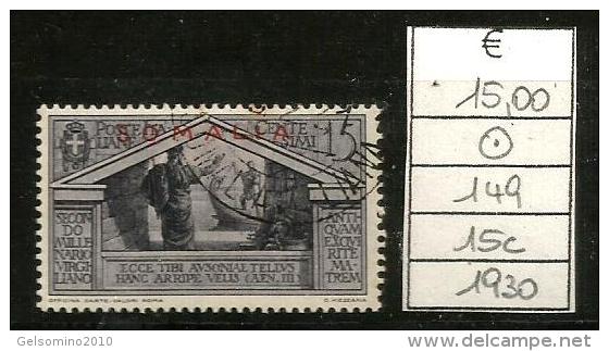 1930 SOMALIA Virgilio 15c Usato - Somalia