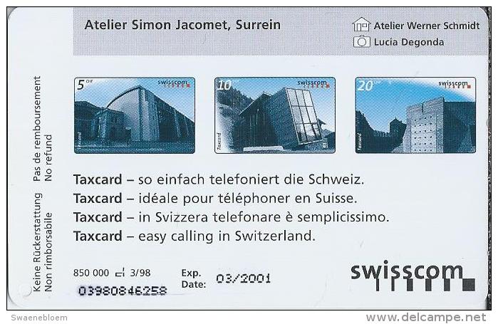 Telefoonkaart - Zwitserland. Swiss Telecom. Taxcard. CHF 10. Atelier Simon Jacomet, Surrein. - Zwitserland