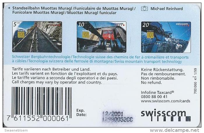 Telefoonkaart - Zwitserland. Swiss Telecom. Taxcard. CHF 10. Standseilbahn Muottas Muragl. - Schweiz