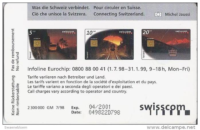 Telefoonkaart - Zwitserland. Swiss Telecom. Taxcard. CHF 10. Was Die Schweiz Verbindet. Foto: Michel Jaussi. - Svizzera
