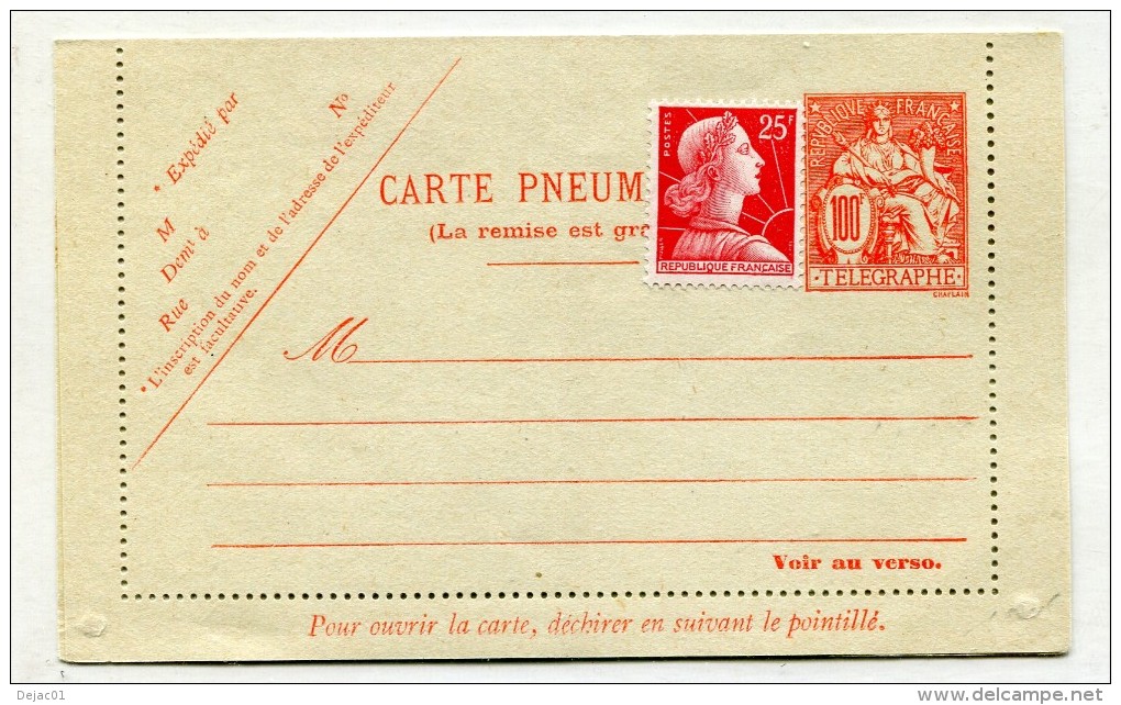 Carte Pneumatique Neuve - Yvert 2613 - Cote 45,75 - R 1368 - Pneumatische Post