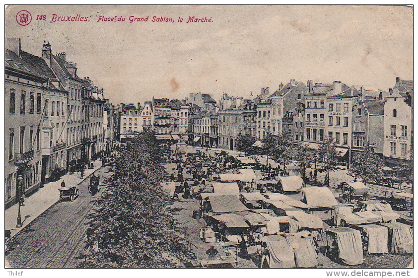 Bruxelles 824: Place Du Grand Sablon, Le Marché 1910 - Marchés