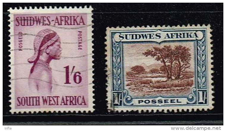 Südwestafrika 1931+ 1954, Michel# 152 + 287 O - Oblitérés