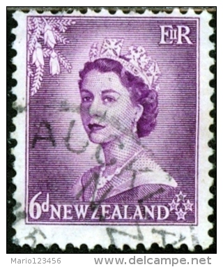 NUOVA ZELANDA, NEW ZEALAND, COMMEMORATIVO, QUEEN ELIZABETH II, 1954, FRANCOBOLLO USATO, Mi 338, Scott 294, YT 333 - Used Stamps