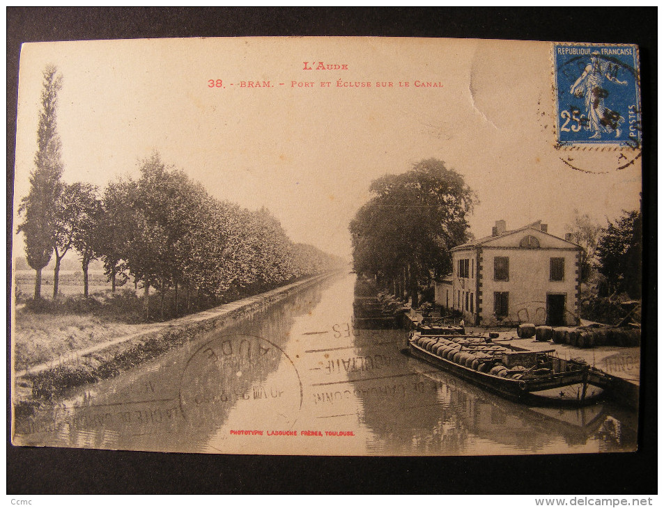 CPA Bram (11) - Port Et Ecluse Sur Le Canal - Bram