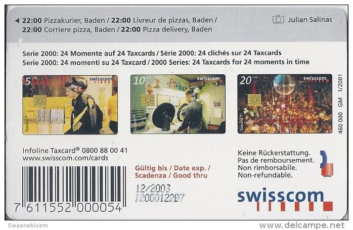 Telefoonkaart - Zwitserland. Swiss Telecom. Taxcard. CHF 5. Pizzakurier, Baden. Foto: Julian Salinas. 2 Scans - Zwitserland