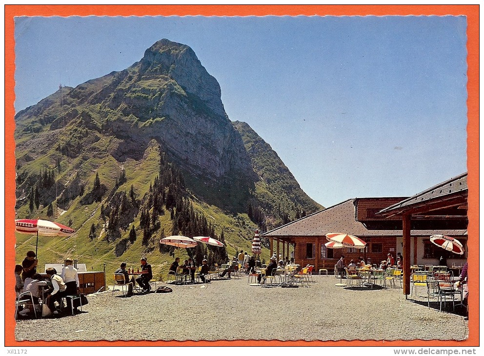 DIV-13 Moléson En Gruyère, TErrasse Du Restaurant De Plan-Francey, Armailli, Rivella. Cachet Bulle, Date Illisible. - Bulle