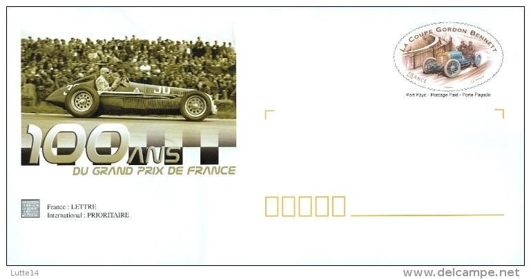 Lot 42K/06F061 : 5 Enveloppes + Cartes Prêts à Poster: 100 Ans Du Grand Prix De France - La Coupe Gordon Bennett - Lots Et Collections : Entiers Et PAP