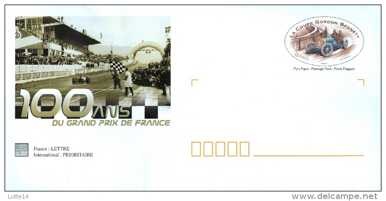 Lot 42K/06F061 : 5 Enveloppes + Cartes Prêts à Poster: 100 Ans Du Grand Prix De France - La Coupe Gordon Bennett - Lots Et Collections : Entiers Et PAP