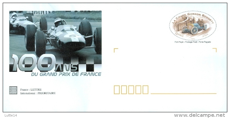 Lot 42K/06F061 : 5 enveloppes + cartes prêts à poster: 100 ans du grand prix de France - La coupe Gordon Bennett