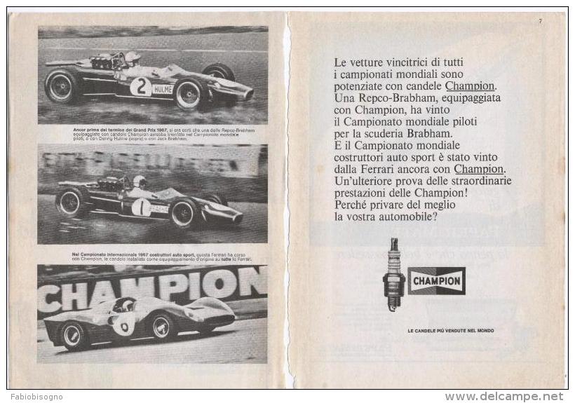 1967 - Candele CHAMPION ( Hulme / Brabham / Ferrari ) - 2 Pag Pubblicità Cm.13 X 18 - Automovilismo - F1