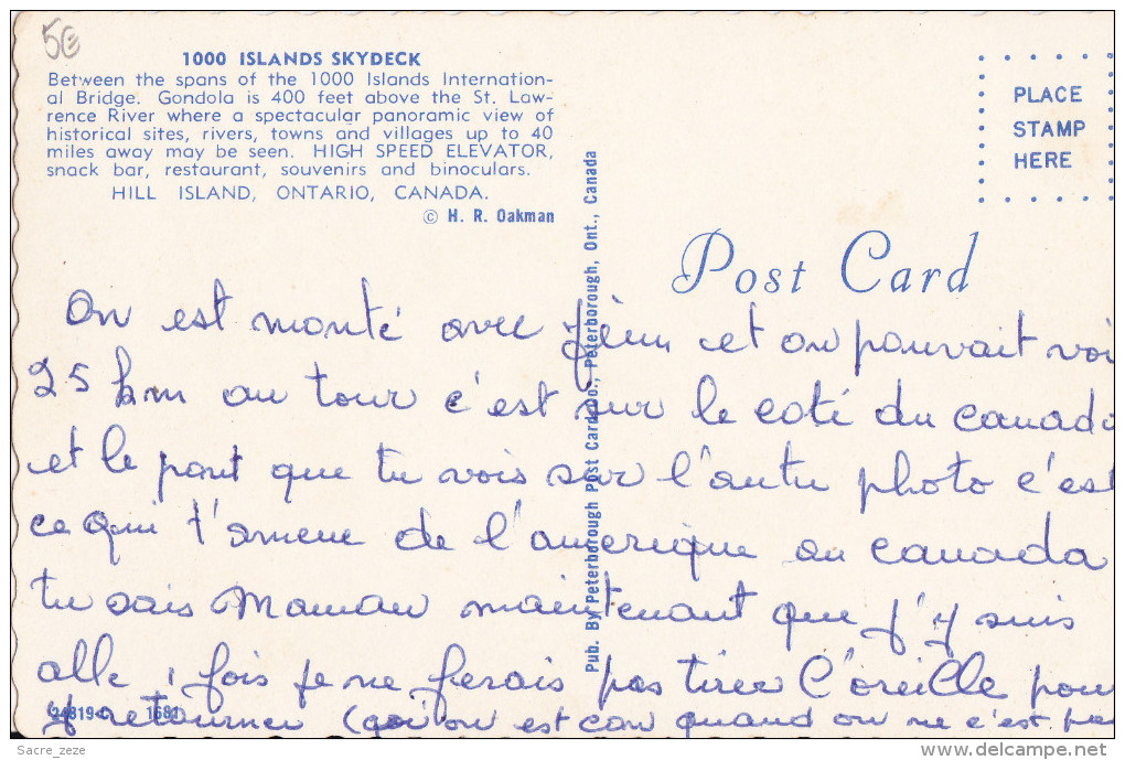 CPSM CANADA-écrite-ONTARIO-1000 Islands Skydeck-14x9 Cm - Thousand Islands