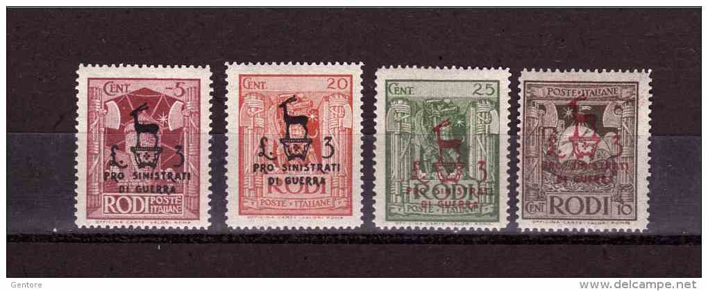 1944 RODI  For The Victims Of The War  Odd Value   Sassone Cat. N° 126/29 Absolutely Perfect  MNH ** - Egeo (Rodi)