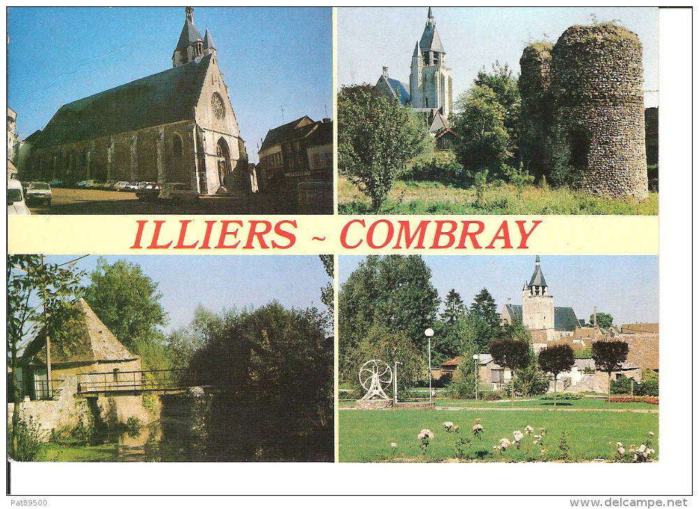 28 ILLIERS-COMBRAY 4 Vues : Eglise St Jacques, Tour Chateau, Grand'planche / CPM Voyagée 1988 / Sabine 0.31 ECU / TBE - Illiers-Combray