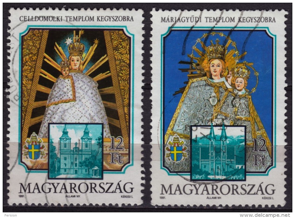 Hungary Ungarn - 1991 - Mary, Mother Of Jesus - Mi. 4144-4145 - Oblitérés