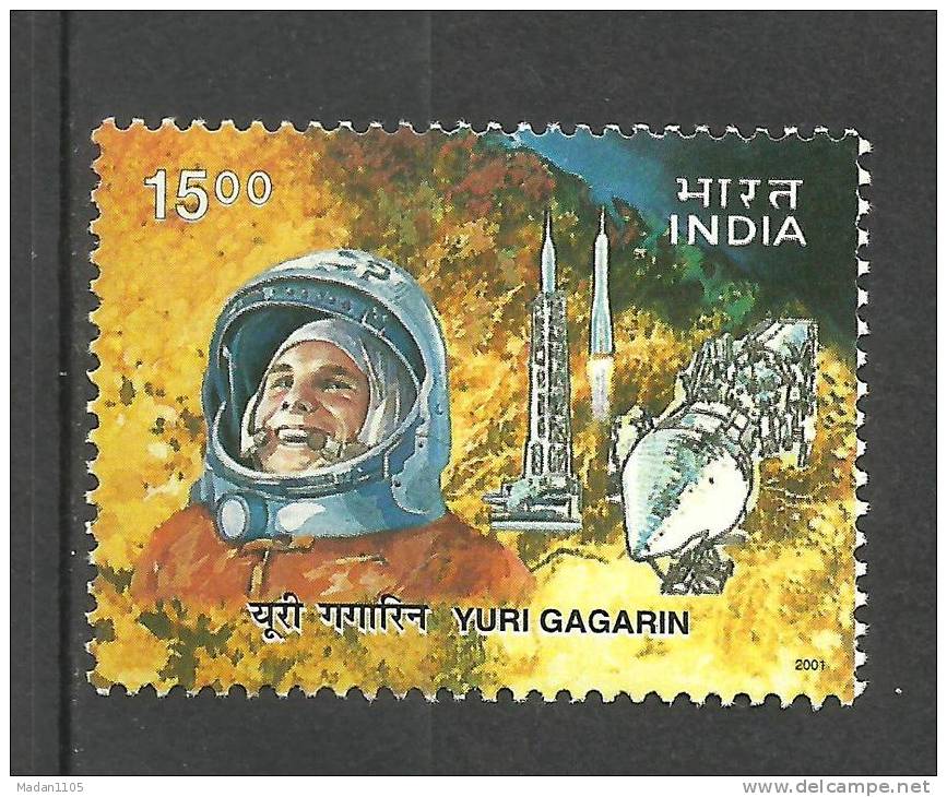 INDIA, 2001, Yuri Gagarin, 40th Anniversary Of Man´s First Space Flight,   MNH, (**) - Nuovi