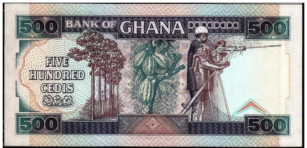 SG18 GHANA 500 CEDIS BANKNOTE 1990 UNCIRCULATED P.28b - Ghana