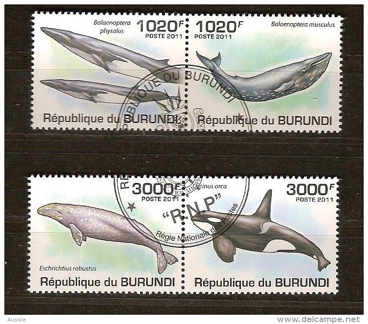 Burundi 2011 OCBn° 1238-41 (°) Used Cote 15 Euro Faune  Walvissen Baleines - Oblitérés