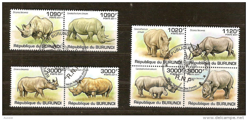 Burundi 2011 OCBn° 1270-77 (°) Used Cote 30 Euro Faune  Les Rinoceros Neushoorns - Used Stamps