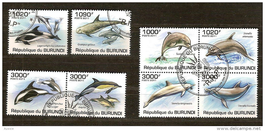 Burundi 2011 OCBn° 1278-85 (°) Used Cote 30 Euro Faune Les Dauphins Dolfijnen - Usati