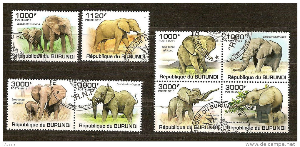 Burundi 2011 OCBn° 1294-97 (°) Used Cote 30 Euro Faune éléphants Olifanten - Oblitérés