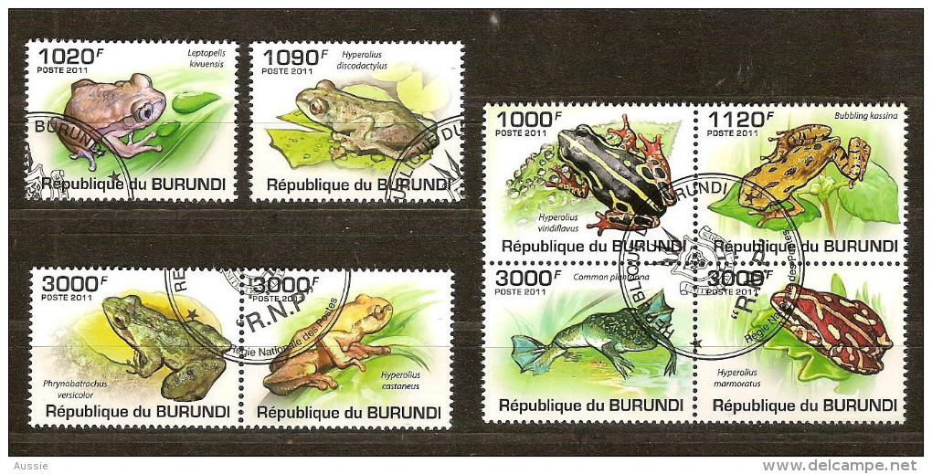 Burundi 2011 OCBn° 1302-09 (°) Used Cote 30 Euro Faune Kikkers Grenouilles - Oblitérés