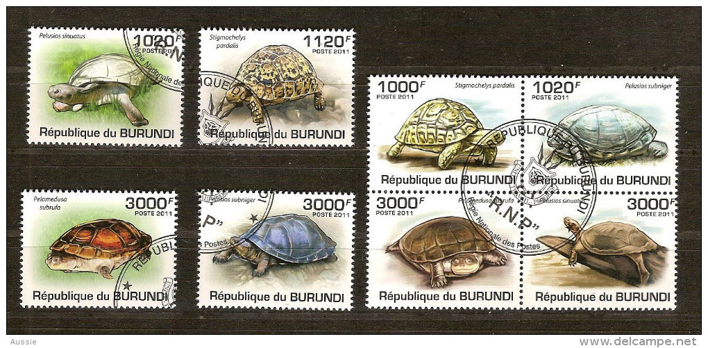 Burundi 2011 OCBn° 1366-73 (°) Used Cote 30 Euro Faune Schildpadden Tortues - Oblitérés