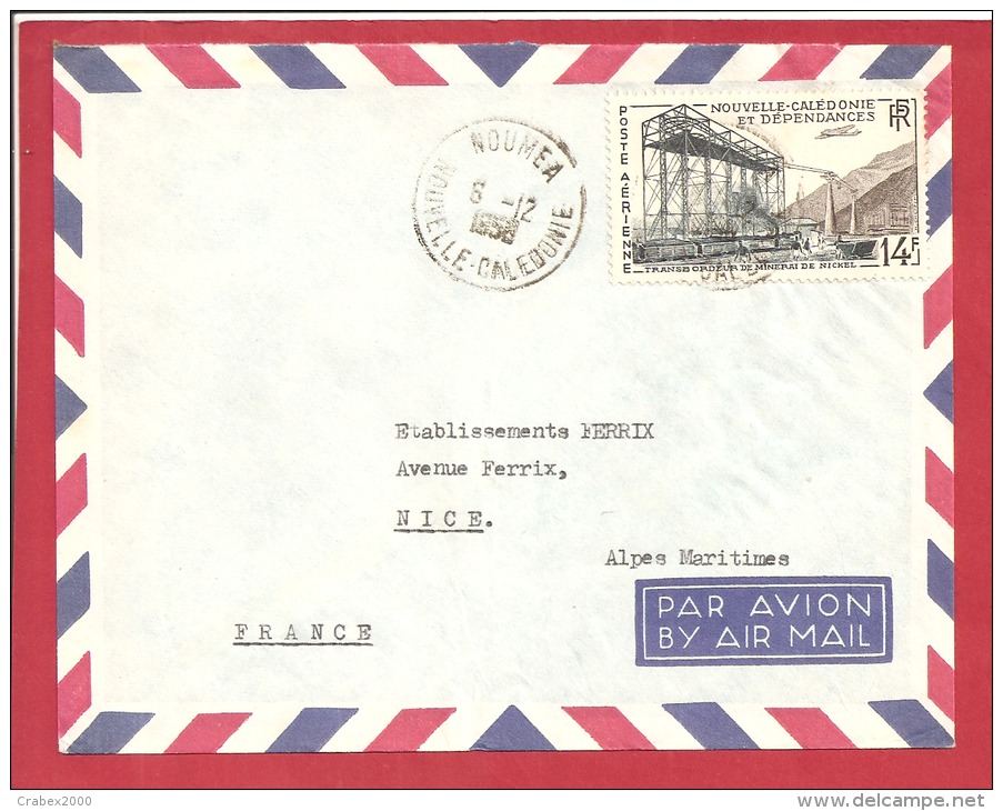 Y&T N°PA66 NOUMEA    Vers    FRANCE     Le    1958 - Cartas & Documentos