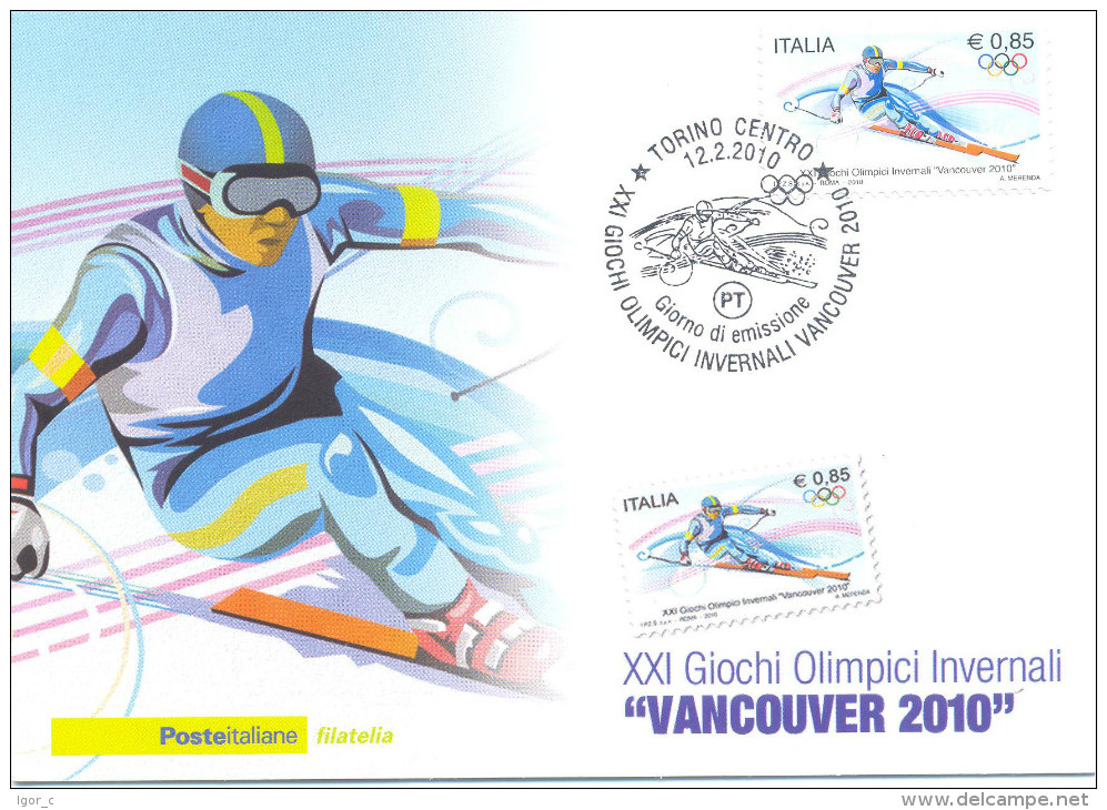 Italy 2010 Winter Olympic Games Vancouver -  Alpine Skiing Maximum Card - Winter 2006: Torino