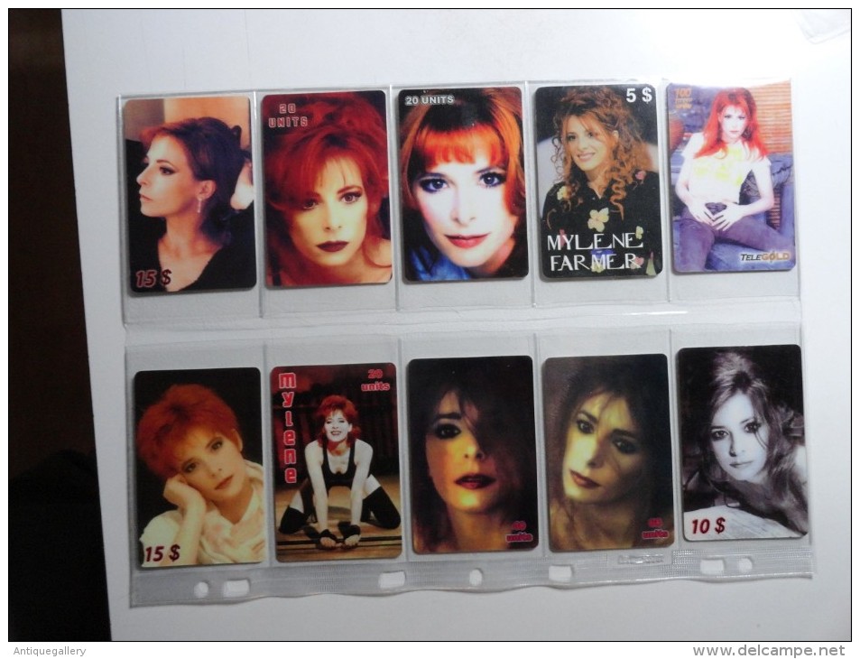 RARE : LOT OF 47 PHONE CARDS OF MYLENE FARMER ( LIMITED EDITIONS) SEE FRONT & BACK - Musique