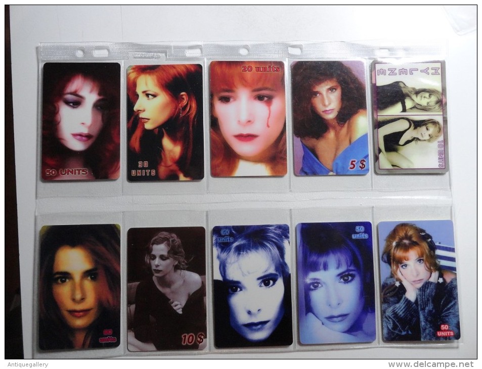 RARE : LOT OF 47 PHONE CARDS OF MYLENE FARMER ( LIMITED EDITIONS) SEE FRONT & BACK