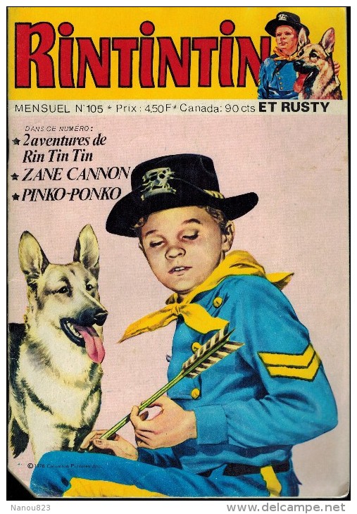 RINTINTIN Et RUSTY Mensuel N° 105 Octobre 1978 Sagédition - Frais Expédition 1.35 € - Rintintin