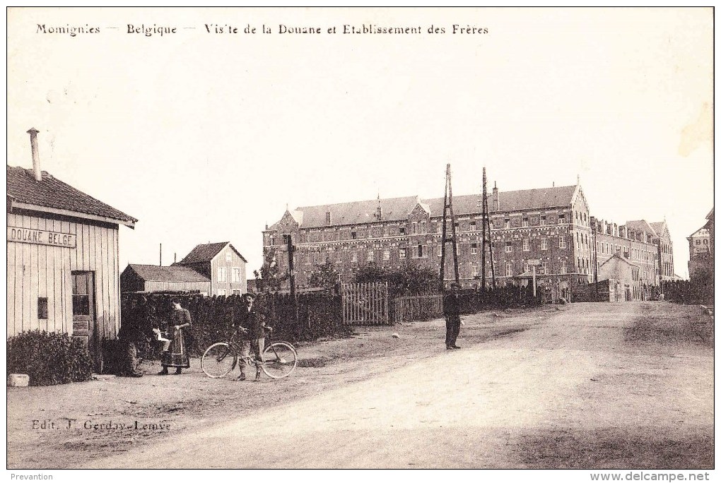 MOMIGNIES - Belgique - Visite De La Douane Et Etablissement Des Frères - Carte Animée - Momignies