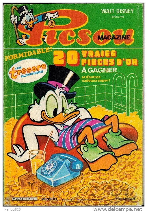 PICSOU MAGAZINE N° 114  WALT DISNEY Année 1981 - Téléphone - Frais Expédition 1.50€ - Picsou Magazine