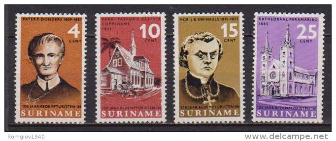 SURINAME 1966 MISSIONE DI REDEMPTORISTES YVERT. 432-435 MLH VF - Suriname